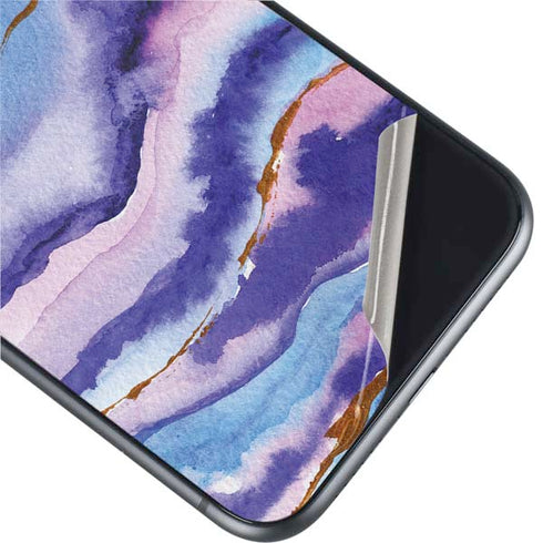 Blue Violet Watercolor Geode iPhone 11 Skin